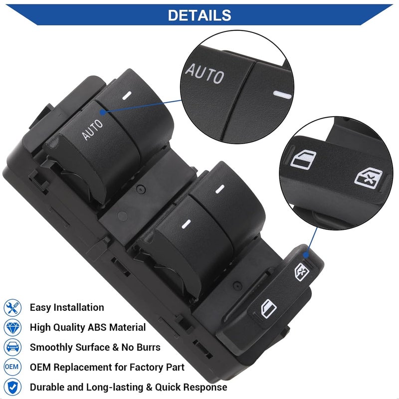 Obaee Power Window Switch Control Button Driver Side Compatible with 2008-2012 Ford F250 F350 F450 F550 Super Duty/Escape/Mercury Mariner/Focus, Replacement OEM 8L8Z-14529-AC / 1 Auto, 5+6 Pins - Image 4