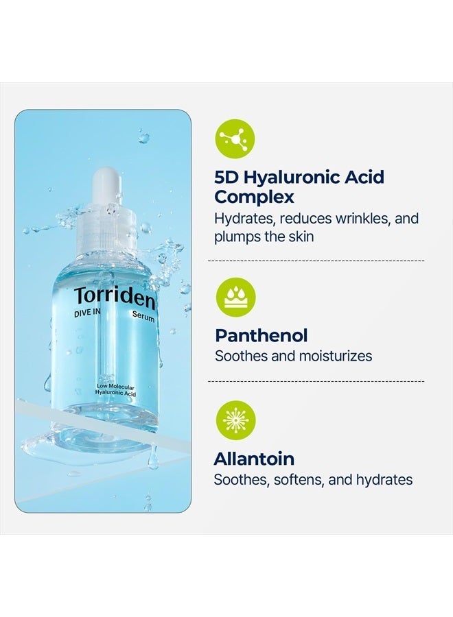 Torriden DIVE-IN Low-Molecular Hyaluronic Acid Serum, Fragrance-free Face Serum for Dry, Dehydrated, Oily Skin, Vegan, Clean 50ml - Image 3