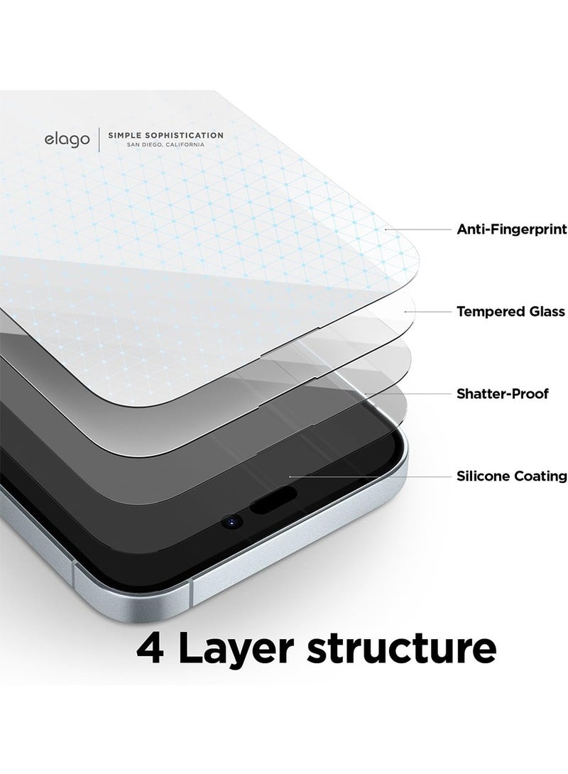 Elago Tempered Glass Full Cover for iPhone 15 Screen Protector - [1 Pack] - Image 2
