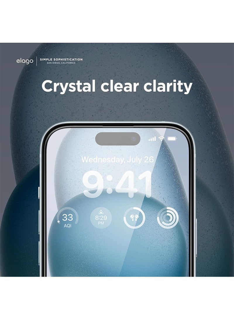 Elago Tempered Glass Full Cover for iPhone 15 Screen Protector - [1 Pack] - Image 4