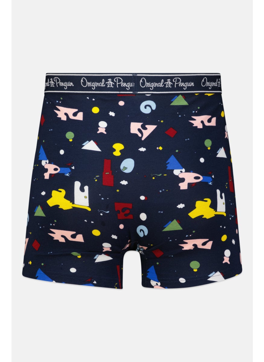 Original Penguin - Men 3 Pieces Brand Logo Boxer Briefs, Grey/Navy/Turquoise - Image 1