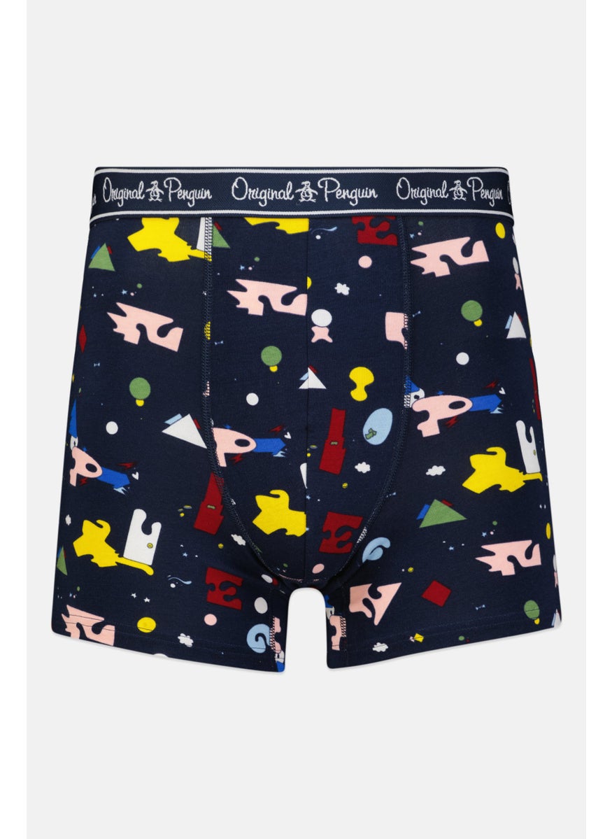 Original Penguin - Men 3 Pieces Brand Logo Boxer Briefs, Grey/Navy/Turquoise - Image 1