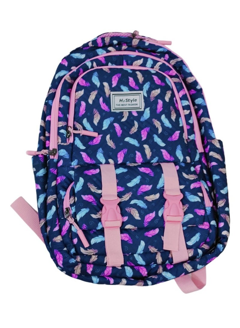 h2 Wide large captone trendy school baded multizips bag backpack - Image 4
