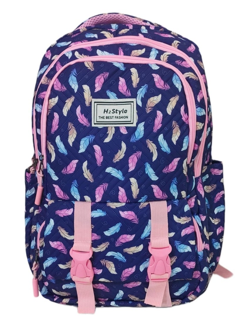 h2 Wide large captone trendy school baded multizips bag backpack - Image 5
