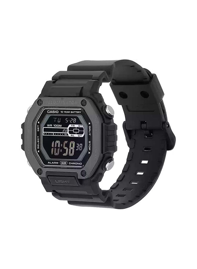 CASIO Digital Square Shape Resin Wrist Watch MWD-110HB-1BVDF - 47.2 Mm - Image 2