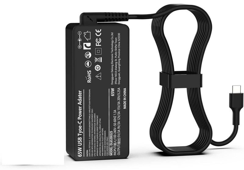 Wefly 65W Laptop Charger USB C Charger for Lenovo ThinkPad x1 Carbon T14 T15 T480 T480s T490 T490s T580 T590 E14 E15 E480 E490 E580 E590 Chromebook 100e 300e 500e C330 S330 Lenovo Yoga Type C Adapter - Image 1