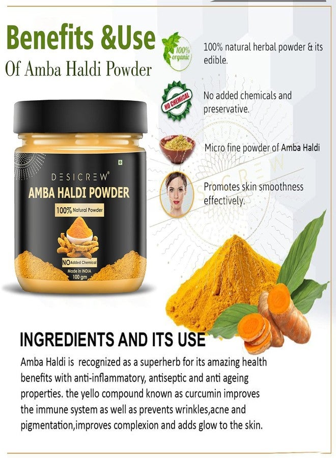 DESICREW Pure&Natural Amba Haldi Powder For Fairness,Treat Acne&Boils,Remove Scars,Keeps Away Wrinkles,Skin&Face Pack 100 Gm - Image 3
