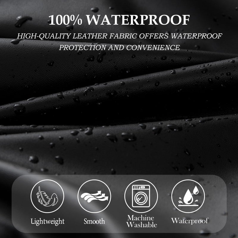 YUEANG Waterproof PU Leather Seat Covers for Dining Room Chairs Set of 6, Stretch Dining Chair Slipcovers, Kitchen Chair Seat Covers, Non-Slip & Washable (Black) - Image 4