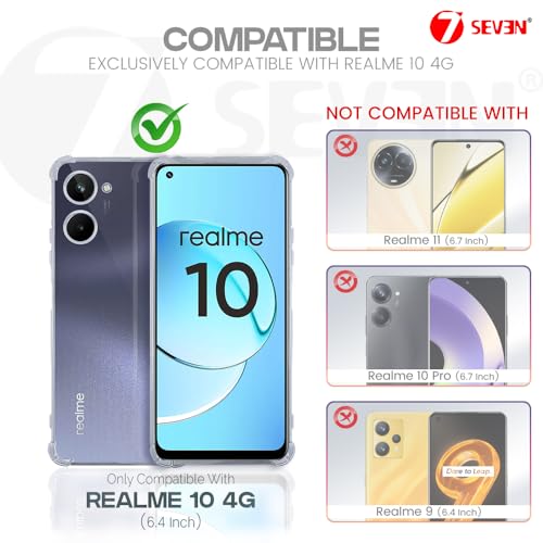 7-Seven 7SEVEN® Back Cover for Realme 10 4G Transparent Mobile Back Case Shock Proof Design Camera Edges Protection Crystal Clear Phone Case Silicon Soft TPU and Flexible Bumper Phone Cover - Image 2