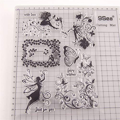 arriettycraft Fairies Clear Stamps for Card Making or Journaling, Fairy Wishes Butterfly Swirls Rubber Stamps for Albums Scrapbooking Journals Paper Crafts-A1028 - Image 2