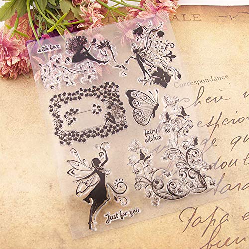 arriettycraft Fairies Clear Stamps for Card Making or Journaling, Fairy Wishes Butterfly Swirls Rubber Stamps for Albums Scrapbooking Journals Paper Crafts-A1028 - Image 4