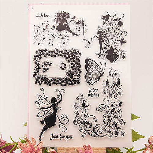 arriettycraft Fairies Clear Stamps for Card Making or Journaling, Fairy Wishes Butterfly Swirls Rubber Stamps for Albums Scrapbooking Journals Paper Crafts-A1028 - Image 3