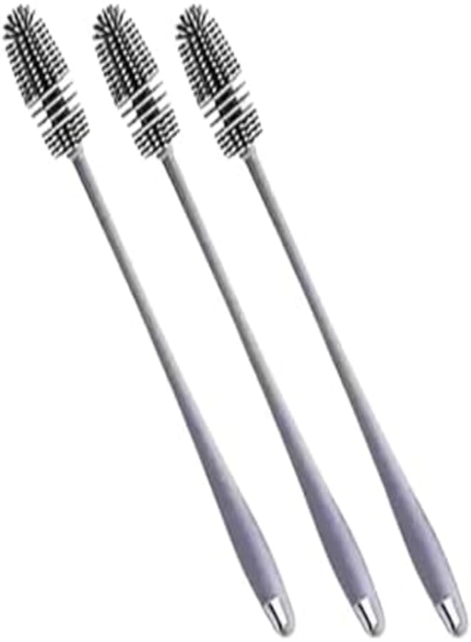 Generic Bottle Mug Brush, Glassware Cleaning Flexible Brush, Long Handle Silicone Bottle Cleaner Brush.(Multicolor) pack of 3