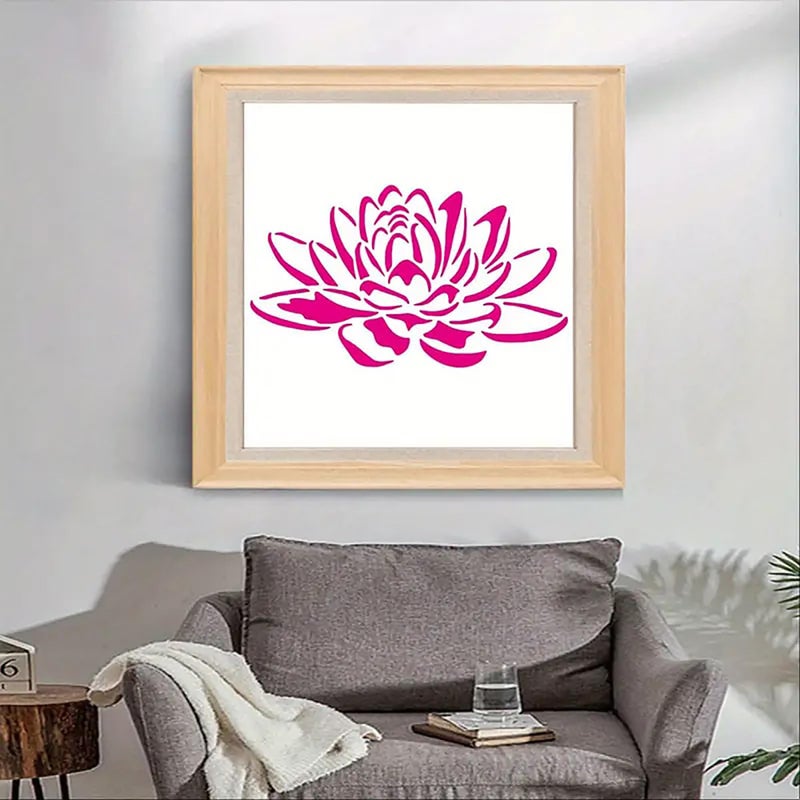 CLITHS Cliths Lotus Flower Stencil Set of 4Pcs Reusable 5.9 Inch DIY Painting Stencils for Wall, Fabric, Wood, Canvas, Tile, Floor - Perfect for Wall Art, Gifts  - Image 5