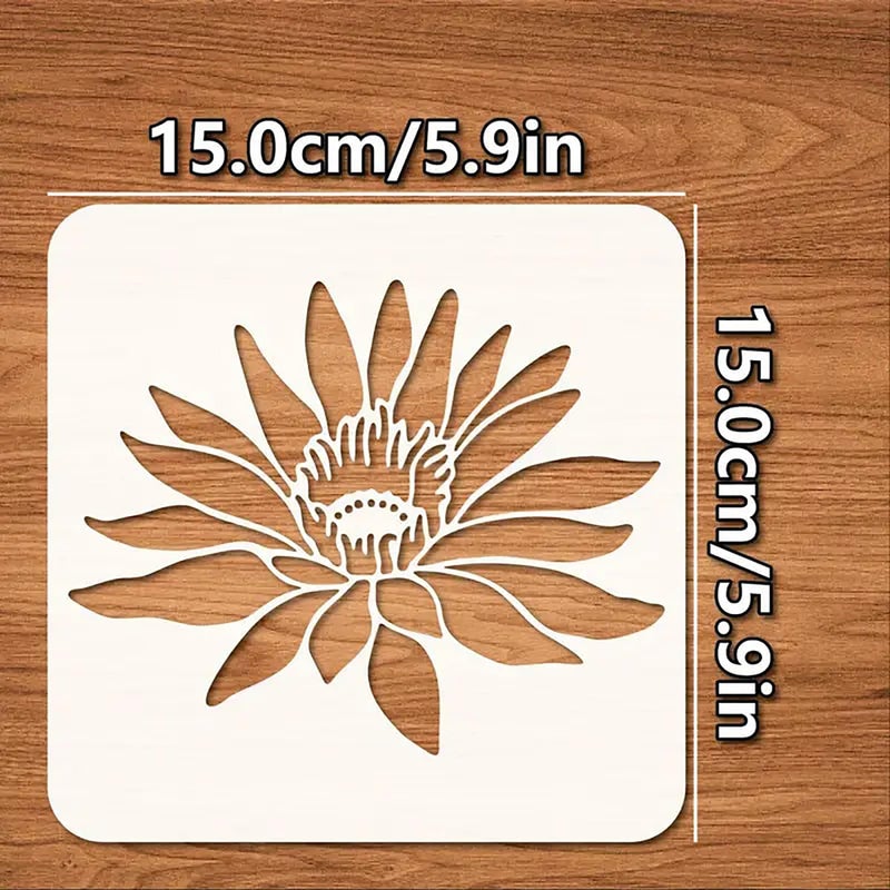 CLITHS Cliths Lotus Flower Stencil Set of 4Pcs Reusable 5.9 Inch DIY Painting Stencils for Wall, Fabric, Wood, Canvas, Tile, Floor - Perfect for Wall Art, Gifts  - Image 2