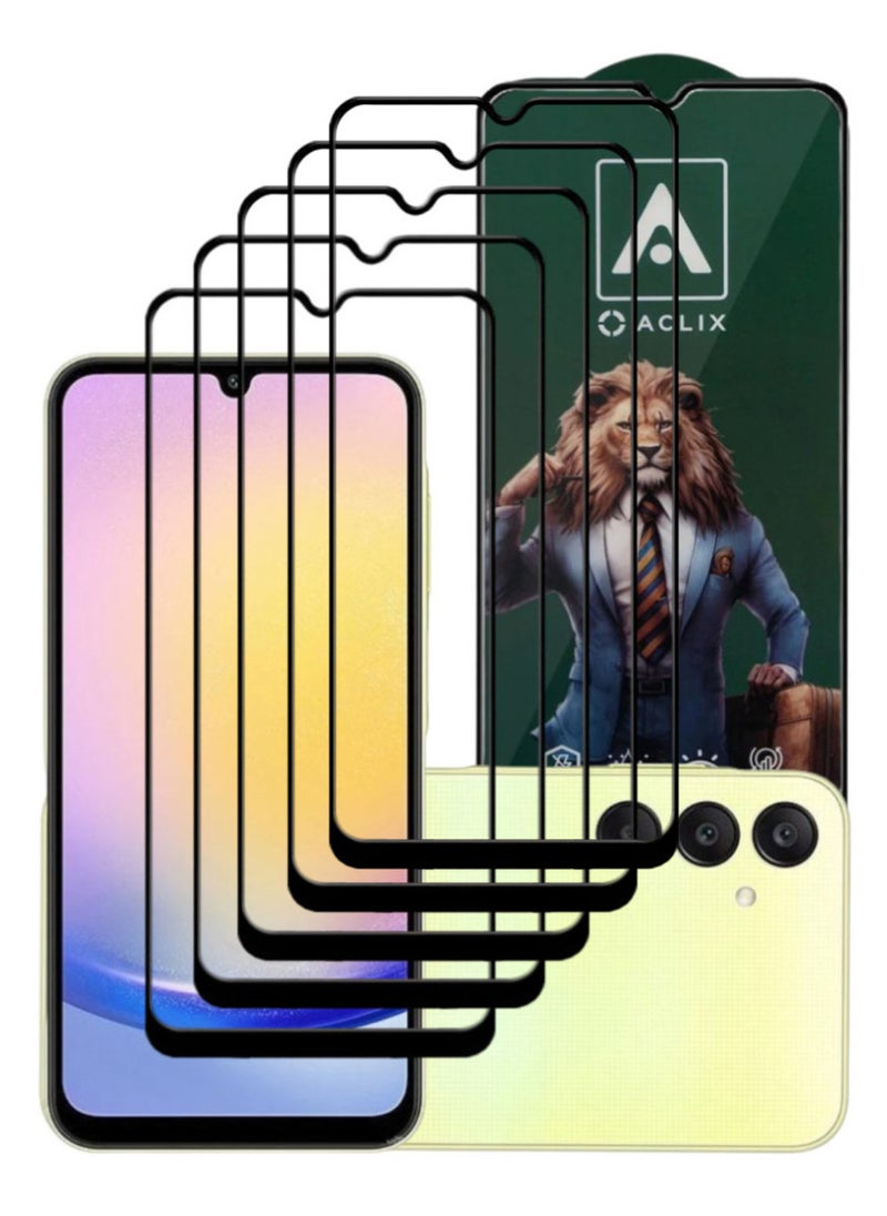 ACLIX 5 Pieces Antistatic ESD Dustproof Premium Quality High Definition Tempered Glass Screen Protector Designed For Samsung Galaxy A25 - Image 1