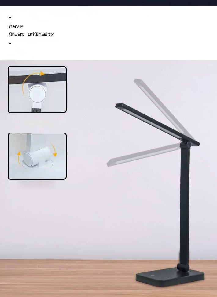 LED Desk Lamp with USB Charging Port Whole White for Home Office Essentials Table Lamp with Eye-Caring 3 Color Temperature Touch Control Stepless Dimming Desk Light for College Dorm - Image 3