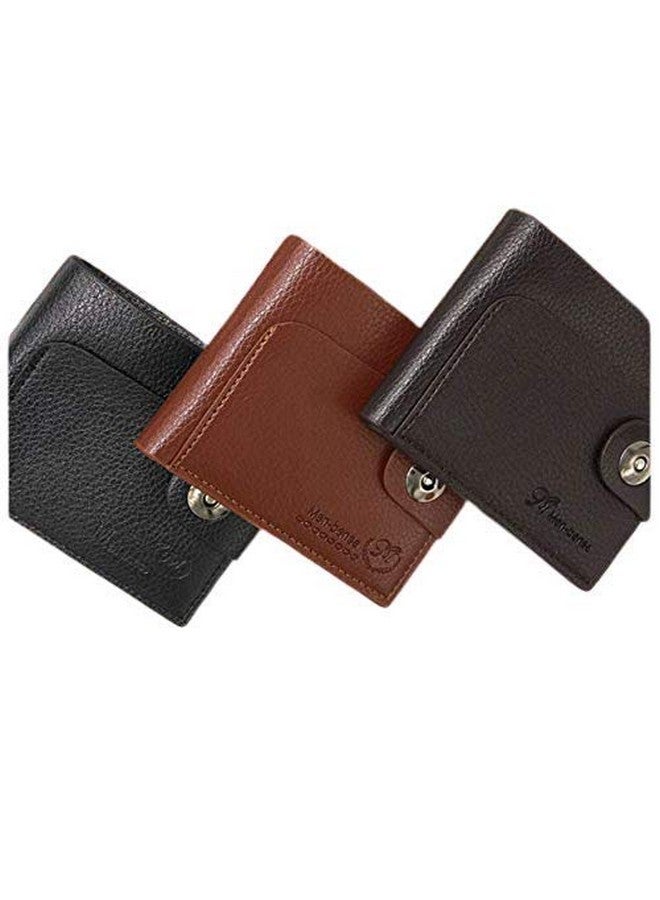 Magnusdeal New men's wallet short paragraph large capacity multifunctional fashion casual magnetic buckle PU Wallet (Brown) - Image 2
