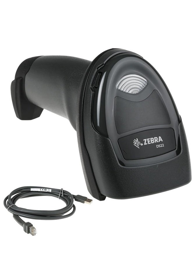زيبرا ZEBRA DS2208-USB BARCODE SCANNER WIRED HANDHELD KIT WITH STAND, SHIELDED USB CABLE, BLACK, RELIABLE, DURABLE, QUALITY BEST PERFORMANCE TO SCAN THE BARCODE AT GROCERY RETAIL SUPPORT WIN/IOS/ANDROID.  - Image 2