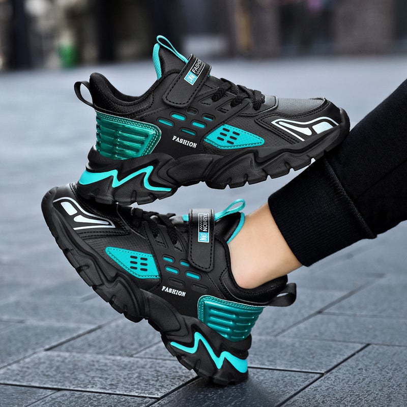 Fashion Boys 2022 Single Shoes Leather Sneaker Middle School Children'S School Running Shoes Casual Shoes - Image 2