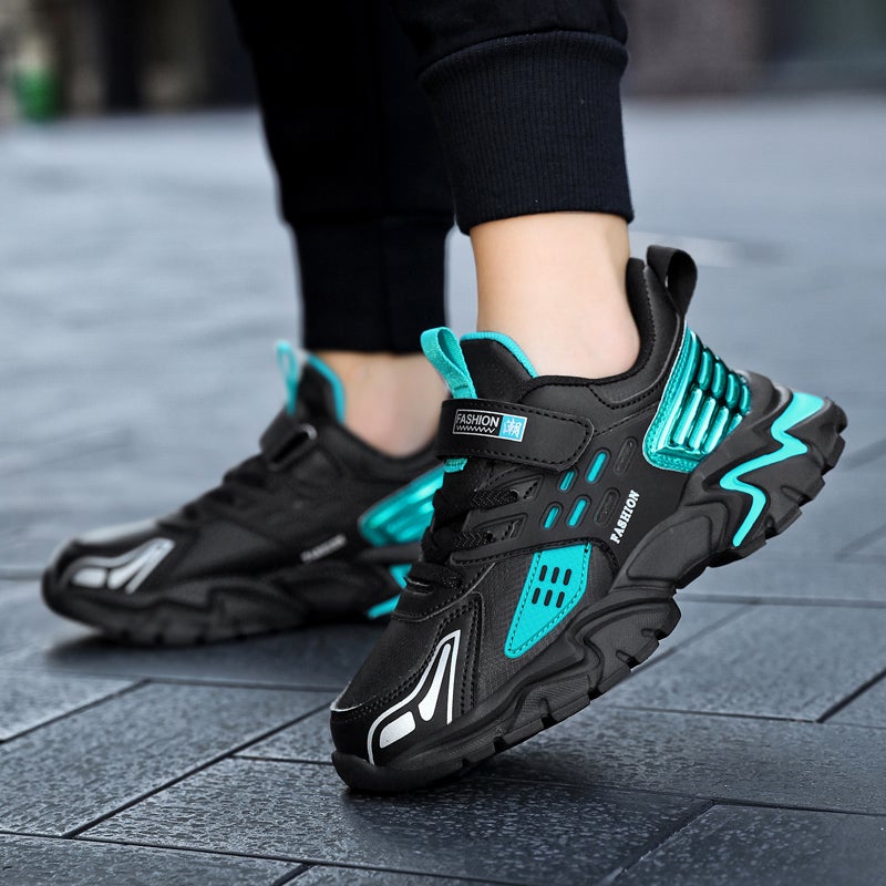 Fashion Boys 2022 Single Shoes Leather Sneaker Middle School Children'S School Running Shoes Casual Shoes - Image 3