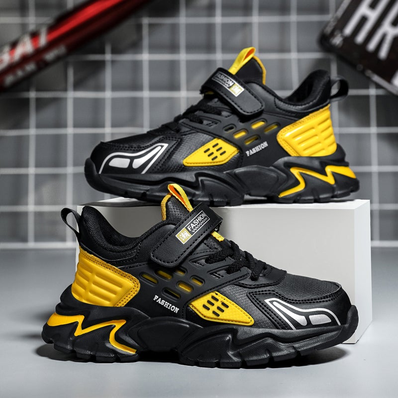 Fashion Boys 2022 Single Shoes Leather Sneaker Middle School Children'S School Running Shoes Casual Shoes - Image 5