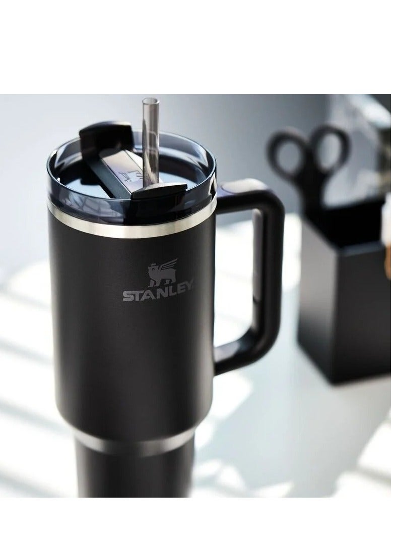Stanley Quencher H2.0 FlowState Vacuum Insulated Tumbler – 40oz Black Stainless Steel Travel Mug with Leakproof Lid & Reusable Straw – Double-Walled Thermal Bottle – Keeps Drinks Hot for 7 Hours & Cold for 24 Hours – Durable, BPA-Free & Ideal for Coffee, Water, Smoothies, Iced Tea & On-the-Go Hydration - Image 3