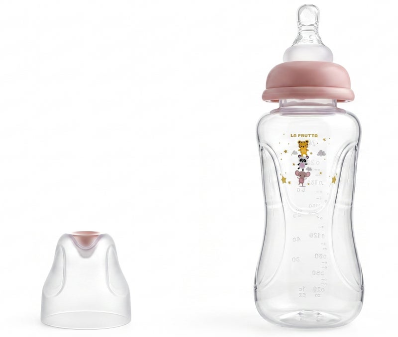 La Frutta La Fruta Comfort Plastic Bottle, Anti-Colic Air System for 4+ Months, 240ml Capacity, with Soft Silicone Teat, BPA-Free - Image 1