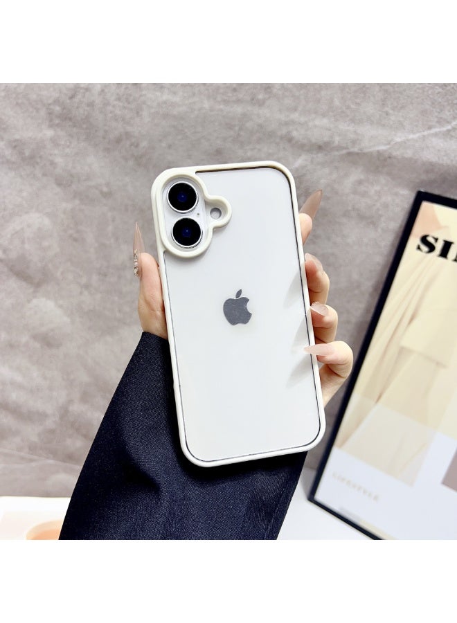 NIBEMINENT Acrylic Protective TPU Case Cover For iPhone 14 Plus, White - Image 1