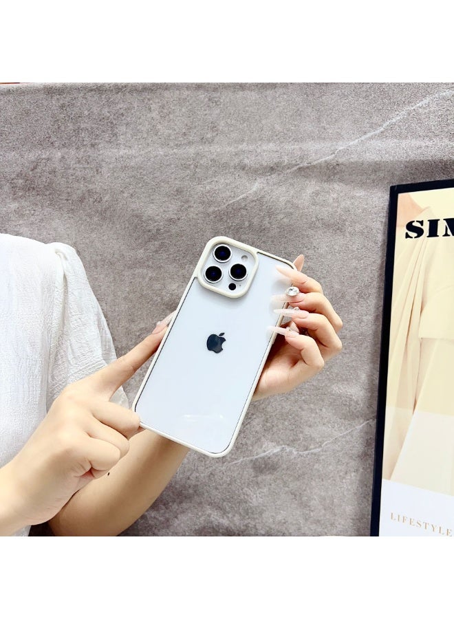 NIBEMINENT Acrylic Protective TPU Case Cover For iPhone 14 Plus, White - Image 2