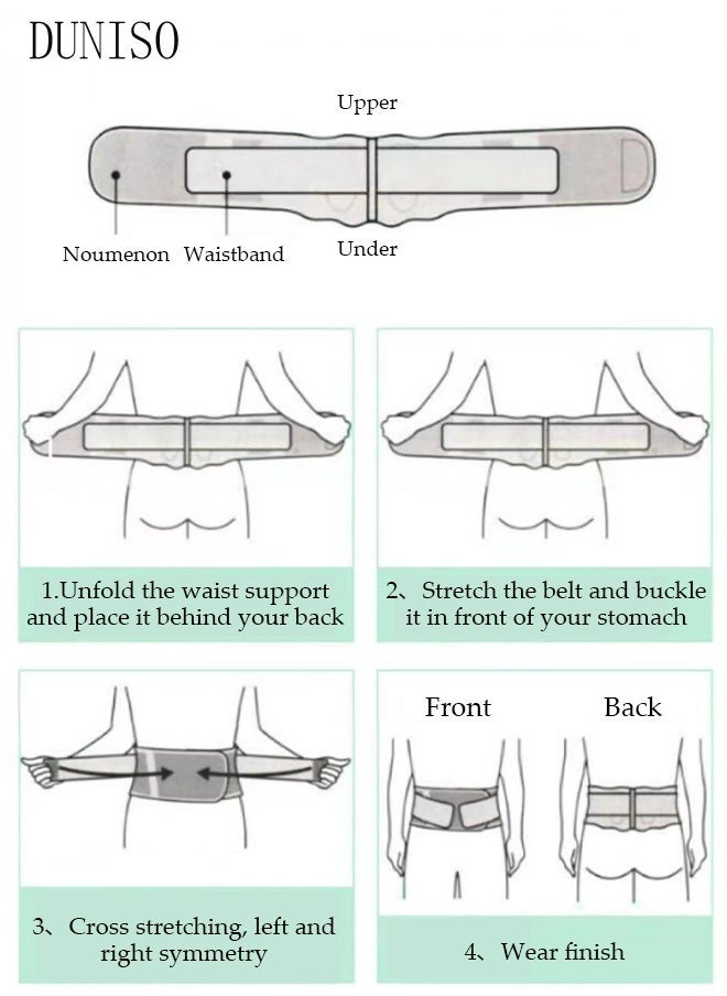 DUNISO Waist Support Belt for Lower Back Pain Relief Sciatica, Scoliosis, Herniated Disc, Breathable Back Support Belt for Women Men, Adjustable Lumbar Support Brace Body Shape Waist Trainer - Image 2