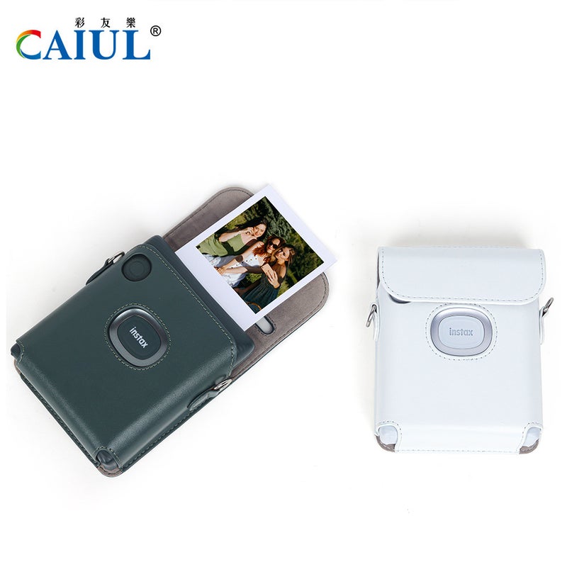 Camera Link Sq Printer Leather Case Square Retro Protective Case Strap Single Shoulder Pu Anti-Fall Printer Case - Image 2