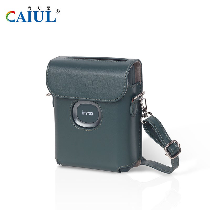Camera Link Sq Printer Leather Case Square Retro Protective Case Strap Single Shoulder Pu Anti-Fall Printer Case - Image 3