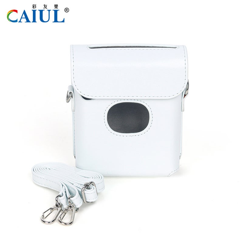 Camera Link Sq Printer Leather Case Square Retro Protective Case Strap Single Shoulder Pu Anti-Fall Printer Case - Image 1