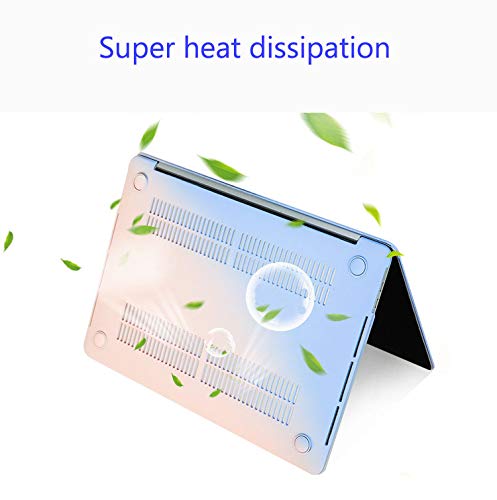 MOCA Hard Shell Case for MacBook Air 13 inch M1 A2337 A2179 A1932 [2022, 2021-2018 Release] with Retina Display Touch id Slim Lightweight Matte Scratch Resistant (Baby Pink/Blue) - Image 4