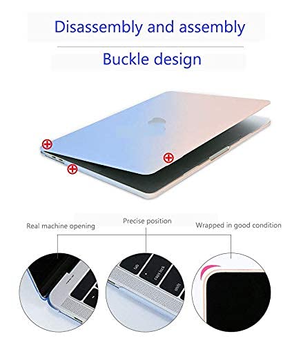 MOCA Hard Shell Case for MacBook Air 13 inch M1 A2337 A2179 A1932 [2022, 2021-2018 Release] with Retina Display Touch id Slim Lightweight Matte Scratch Resistant (Baby Pink/Blue) - Image 5