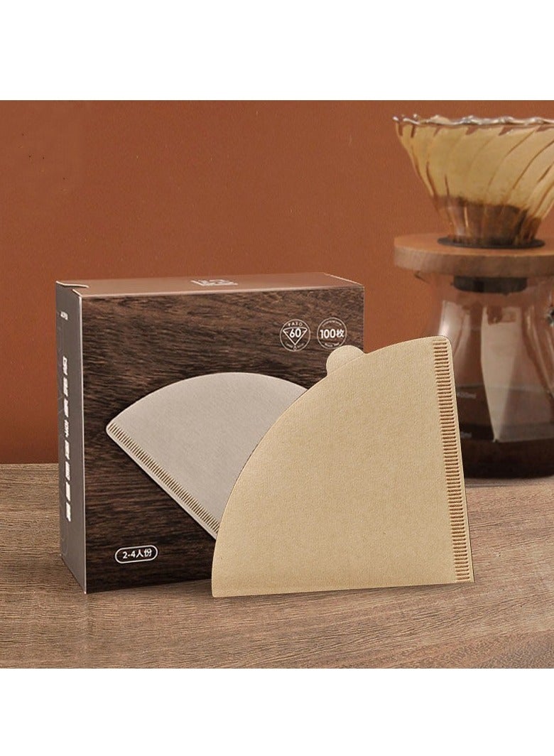 حصريا ورق فلتر القهوة المخروطي البني V60 100 ورقة (مقاس 01) - Image 2
