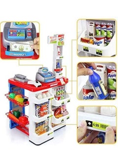 EASY FUTURE Home Supermarket Toys Children's Simulation Supermarket Shopping Cart Combination Set Scan Cash Register Toys Supermarket Combination Set and Scanner Colour green  - Image 5