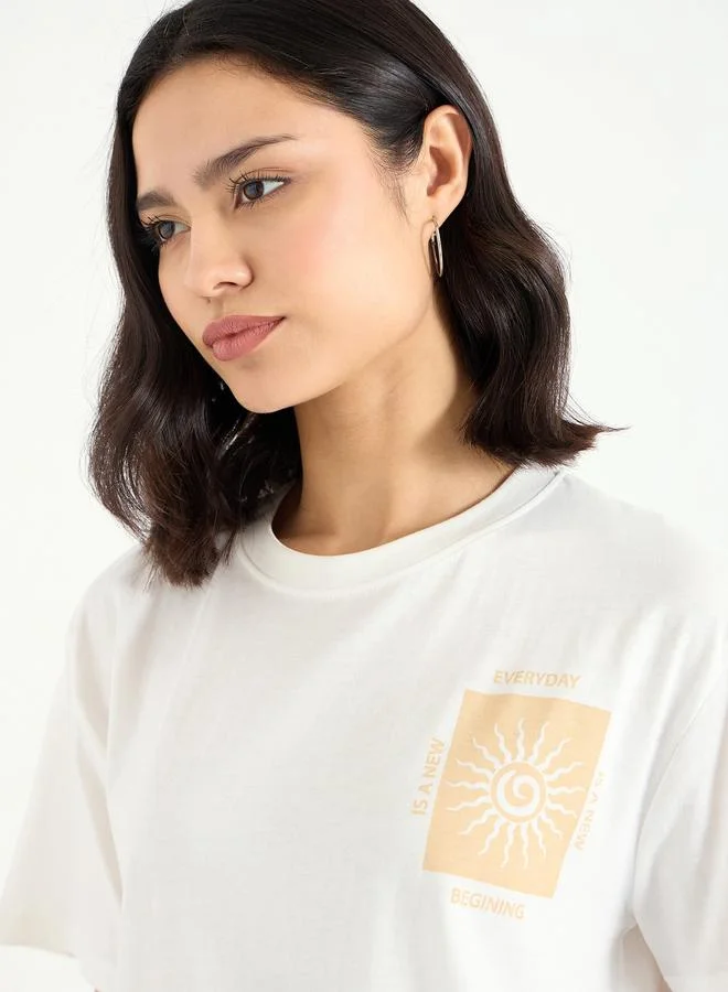 Styli Styli Women White Graphic Print T-Shirt