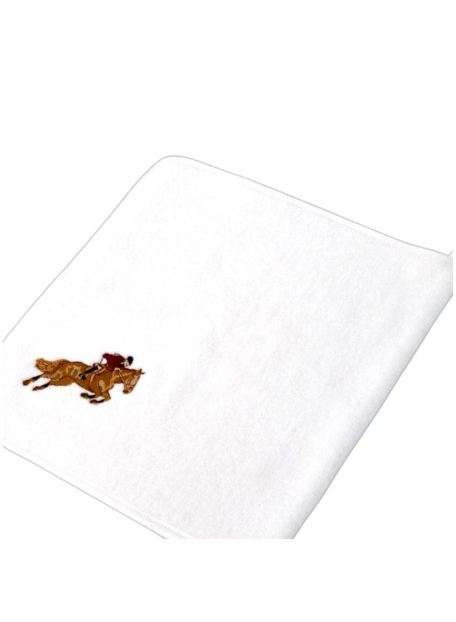 MOMO FOR HOME White Cotton Terry Towel 50×100 cm with Horses Embroidery - Image 1