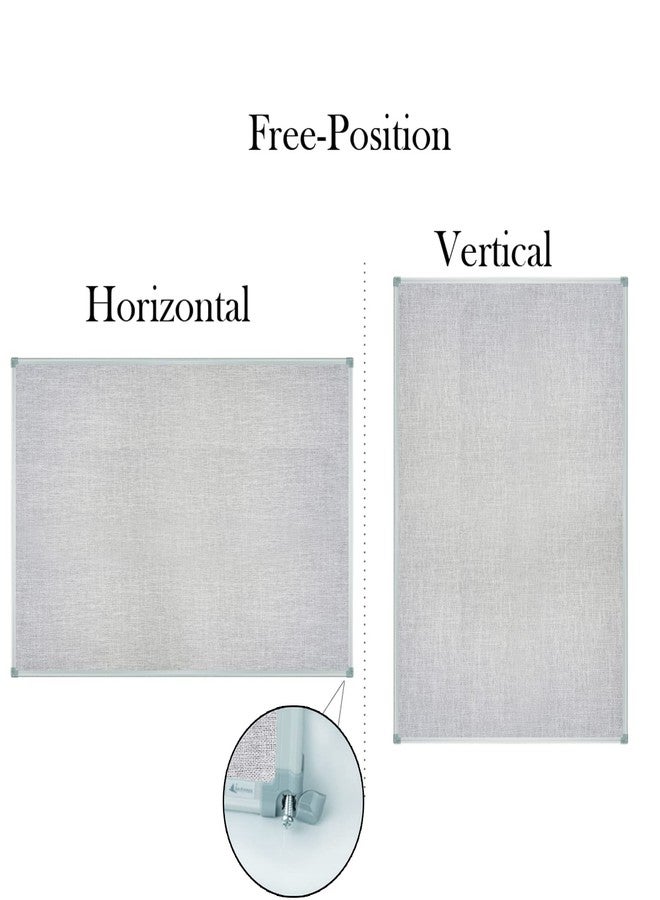 Lockways 36" x 24" Premium Cork Bulletin Board, Light Grey Framed Linen Fabric Pinboard with Silver Aluminum Frame for Home, Office & Kitchen Organization - Image 2