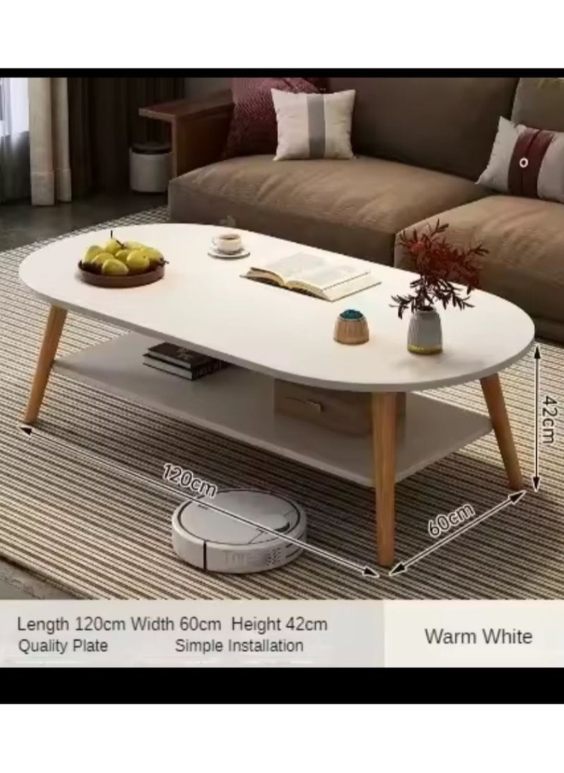 DubaiGallery Double Layer End Table Marble Like Side Table Coffee Table Sofa Table Bedside Table for Living Room Small Space  - Image 4
