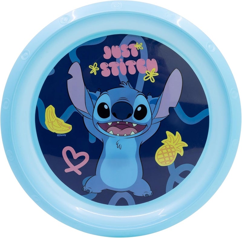 STOR EASY PP PLATE STITCH PALMS - Blue Plastic Plate for Kids - Image 1