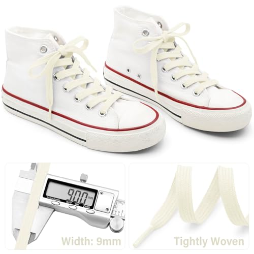 DELELE Solid Flat Shoe Laces: Hollow Thick Beige Shoelaces for Sneakers 2 Pair 47 inch - Image 3