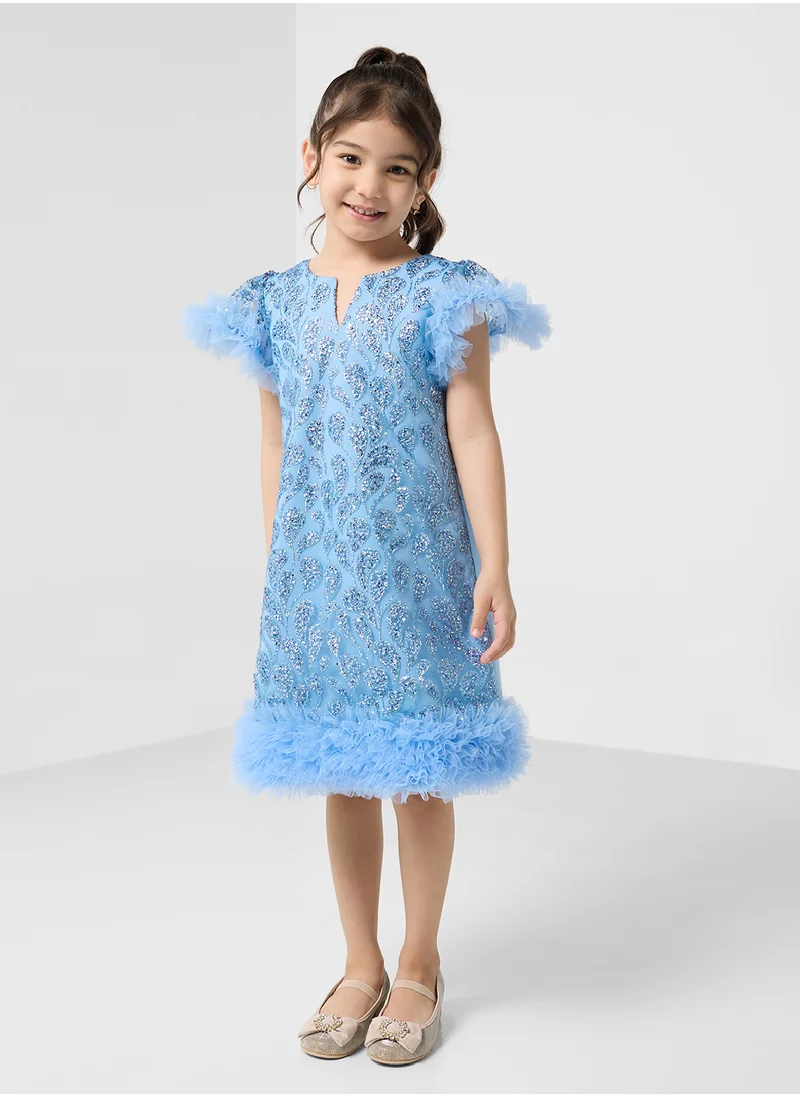 Little Golden Apple Little Sequin Detailed Dress