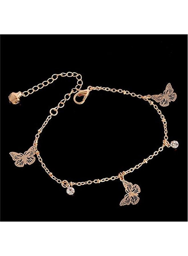 سيثر خلخال على شكل فراشة للنساء، سلسلة خلخال أنيقة من الكريستال قابلة للتعديل، مجوهرات يدوية الصنع للقدم واليد، هدية - Image 1