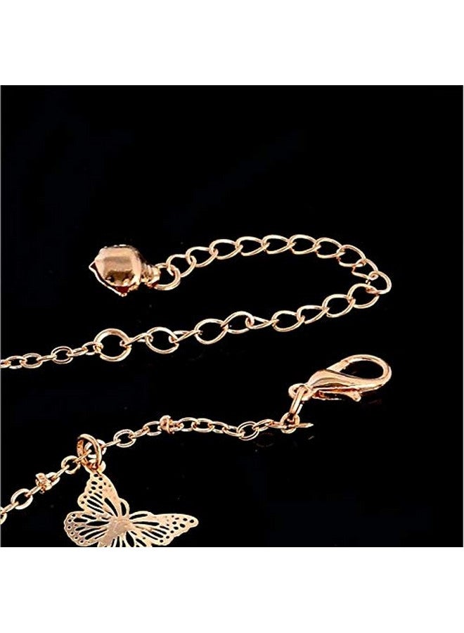 سيثر خلخال على شكل فراشة للنساء، سلسلة خلخال أنيقة من الكريستال قابلة للتعديل، مجوهرات يدوية الصنع للقدم واليد، هدية - Image 3