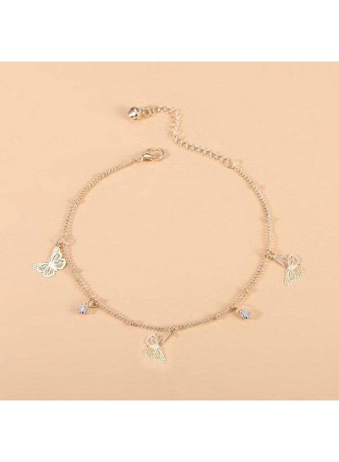 سيثر خلخال على شكل فراشة للنساء، سلسلة خلخال أنيقة من الكريستال قابلة للتعديل، مجوهرات يدوية الصنع للقدم واليد، هدية - Image 4