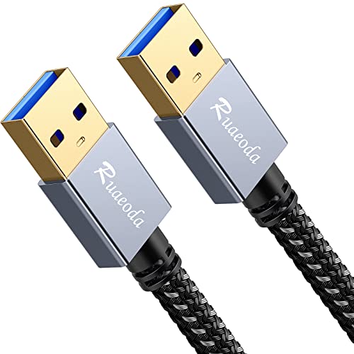 Ruaeoda USB to USB Cable 3 ft, USB 3.0 Male to Male Type A to A Double Sided USB Cord for Data Transfer,Hard Drive,Laptop,DVD,TV,Hub and More - Image 1