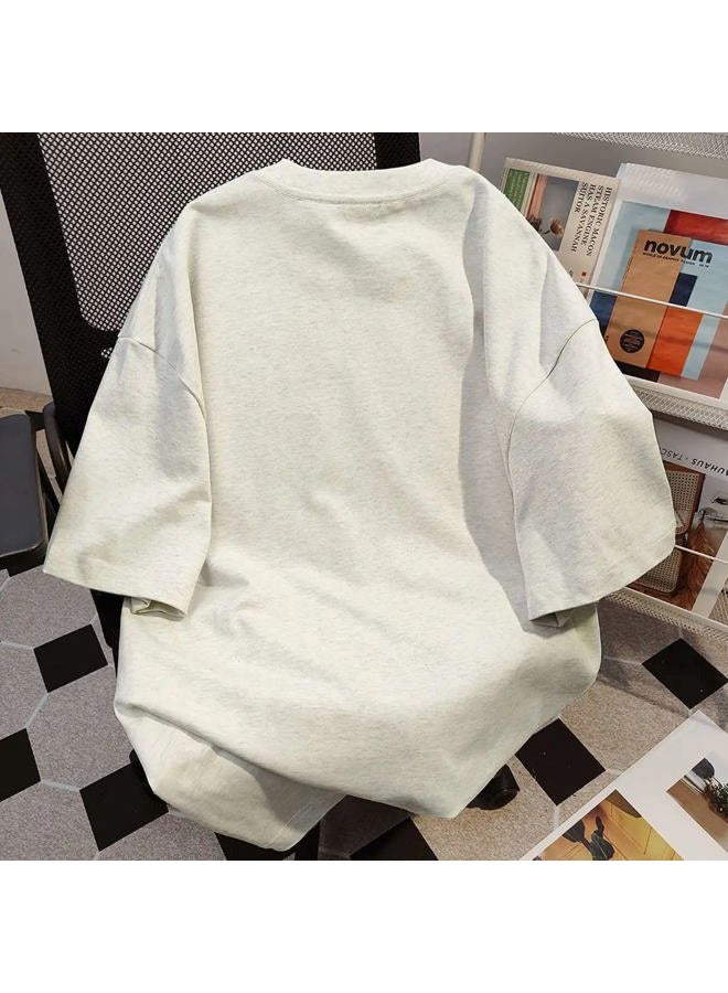Tyadorw Harajuku Oversized Shirts Goth Punk Cat Print Tees Summer Streetwear Casual Baggy Tshirts Y2k Tee Tops, Beige, M - Image 3